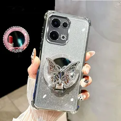 Funda Motorola transparente antigolpes con soporte magnético de mariposa