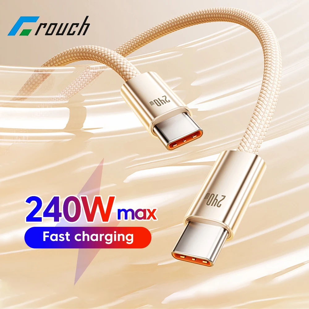 Cable Dual tipo C de 240W, Cable de carga rápida 5A tipo C a tipo C para iphone 15 16, Samsung, Huawei, Xiaomi, Cable PD de carga rápida