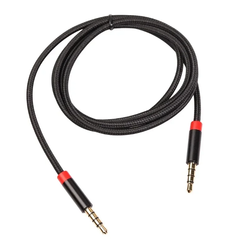 Cable de extensión de audio trenzado de nailon de 3,5 mm macho a macho para auriculares y altavoz de coche con cable auxiliar de enchufe chapado en oro - imagen 5