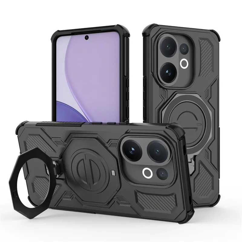 Para ViVo V60 Funda ViVo V60 T4 Pro Funda soporte magnético inalámbrico carga parachoques Fundas protectoras para teléfono en ViVo T4 Pro Funda - imagen 2