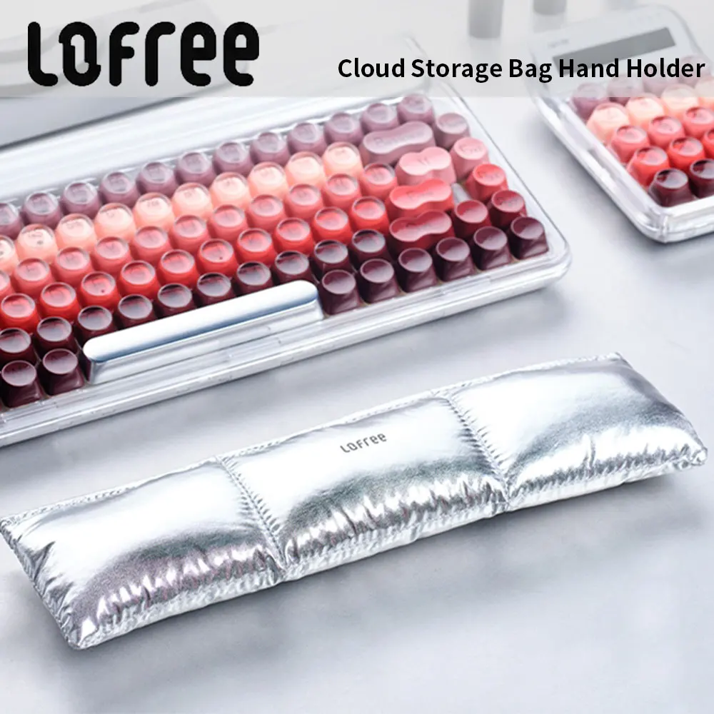 Lofree Cloud bolsa de almacenamiento soporte de mano chica alta apariencia tipo muñequeras almohada de mano acolchada gruesa