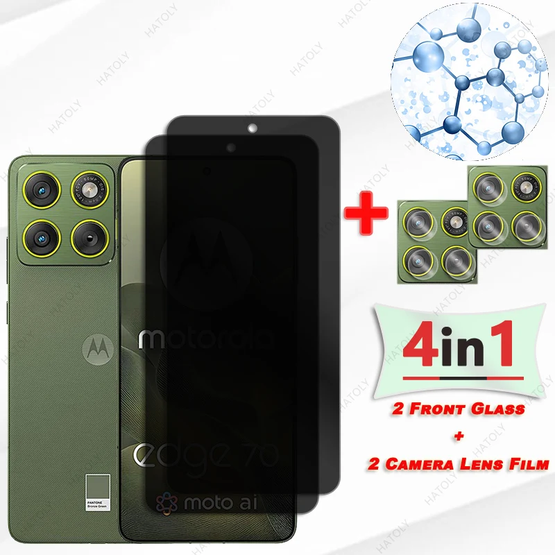 Protector de pantalla de privacidad para Motorola Edge 70, vidrio para Moto X70 Air, vidrio antiespía, Protector de lente de cámara, vidrio antideslumbrante - imagen 2