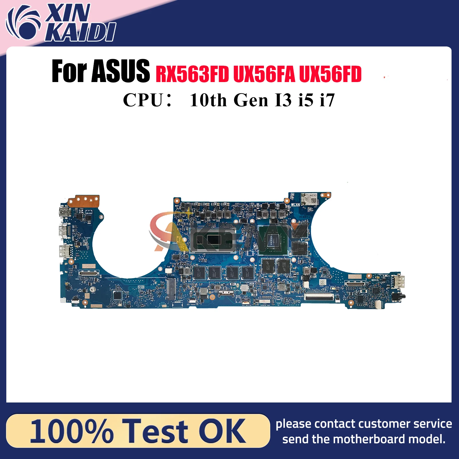 Placa base para ordenador portátil UX563FD para ASUS ZenBook RX563FD UX563 UX56FD Q536FD BX563FD UX56FA placa base para portátil con 10. a generación I3 i5 i7