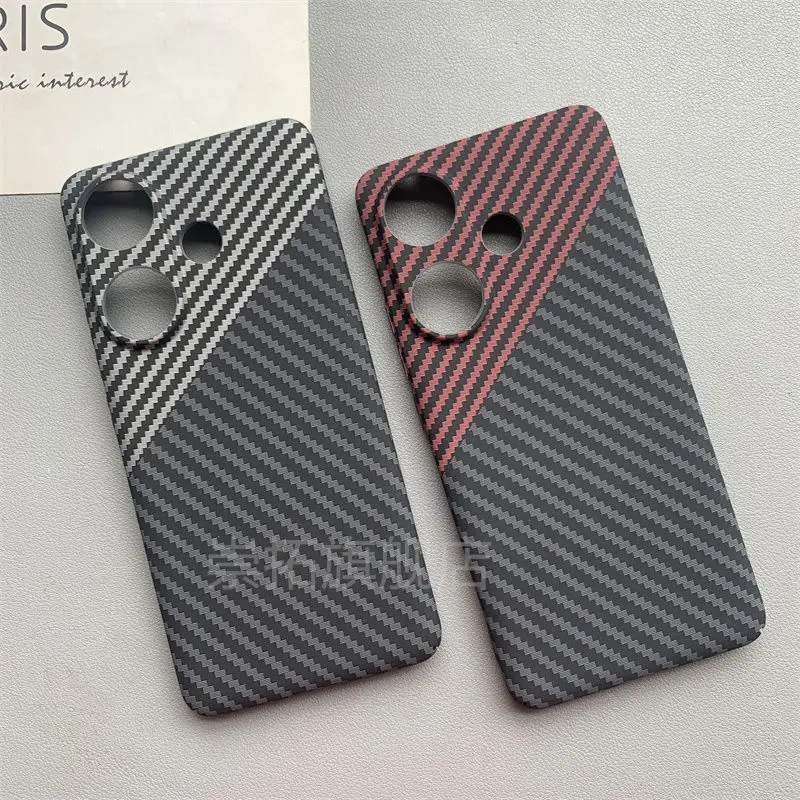 Funda a rayas Kevlar para Xiaomi POCO F6 F 6 Pro Redmi Turbo 3, cubierta trasera acrílica a rayas de fibra de carbono para POCO F6, Funda a prueba de golpes - imagen 2