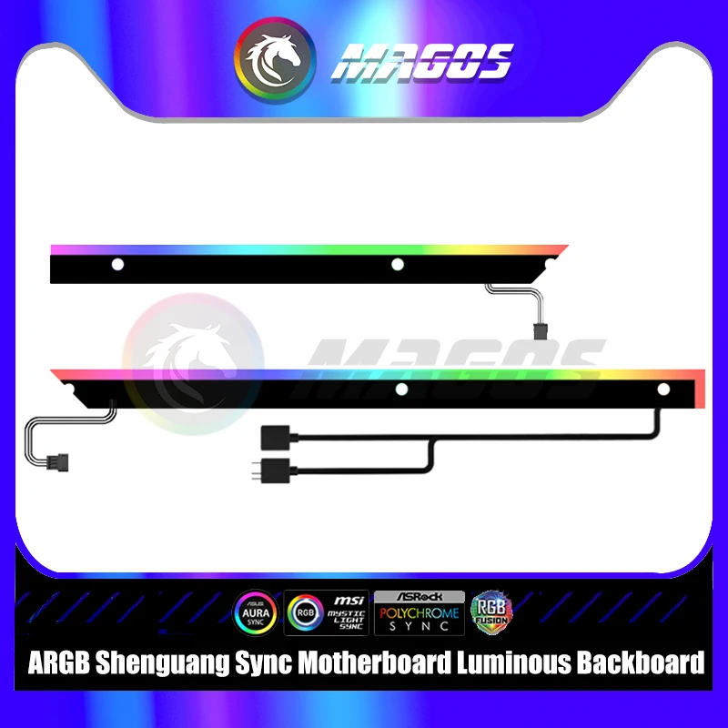 Panel de retroiluminación de placa base MOD para PC de escritorio, tira LED ARGB de 5V para contaminación de luz MATX/ATX M/B, 2 unids/pack