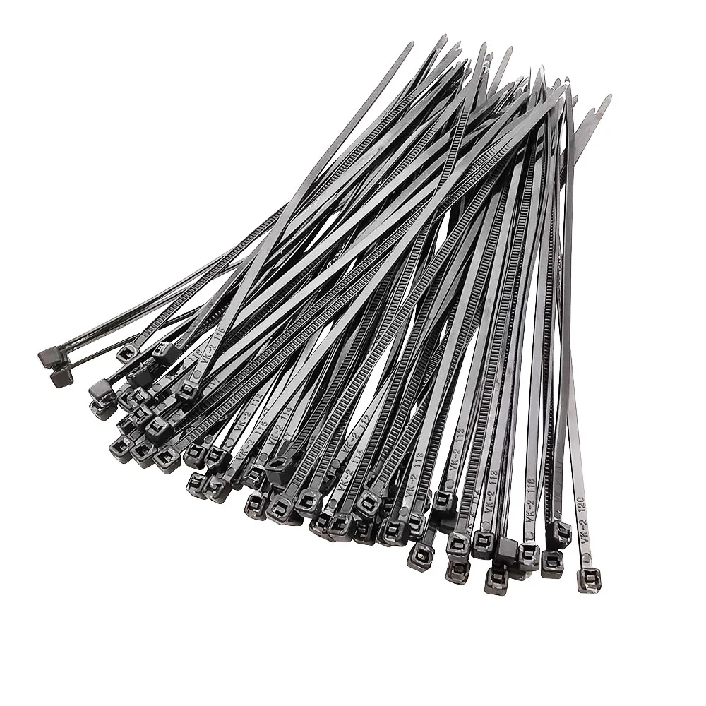 Correa de amarre con cremallera autoblocante, bridas de nailon y plástico, anillo de sujeción negro, 4x100, 50/200/150 Uds. - imagen 4