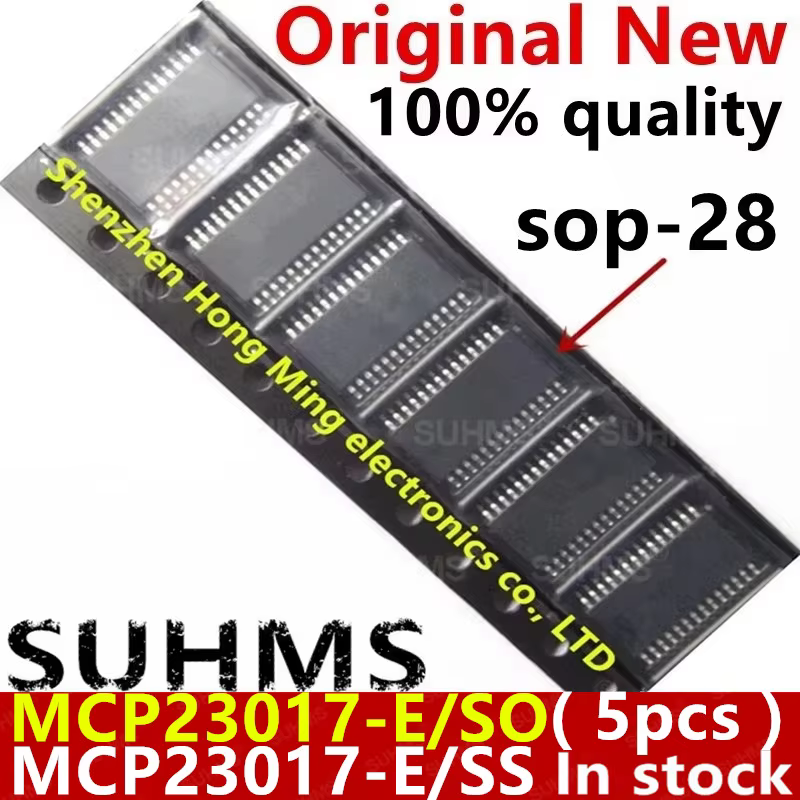 MCP23017 Expansor GPIO 16 Canales SOP-28 – Chip para Arduino y Raspberry Pi