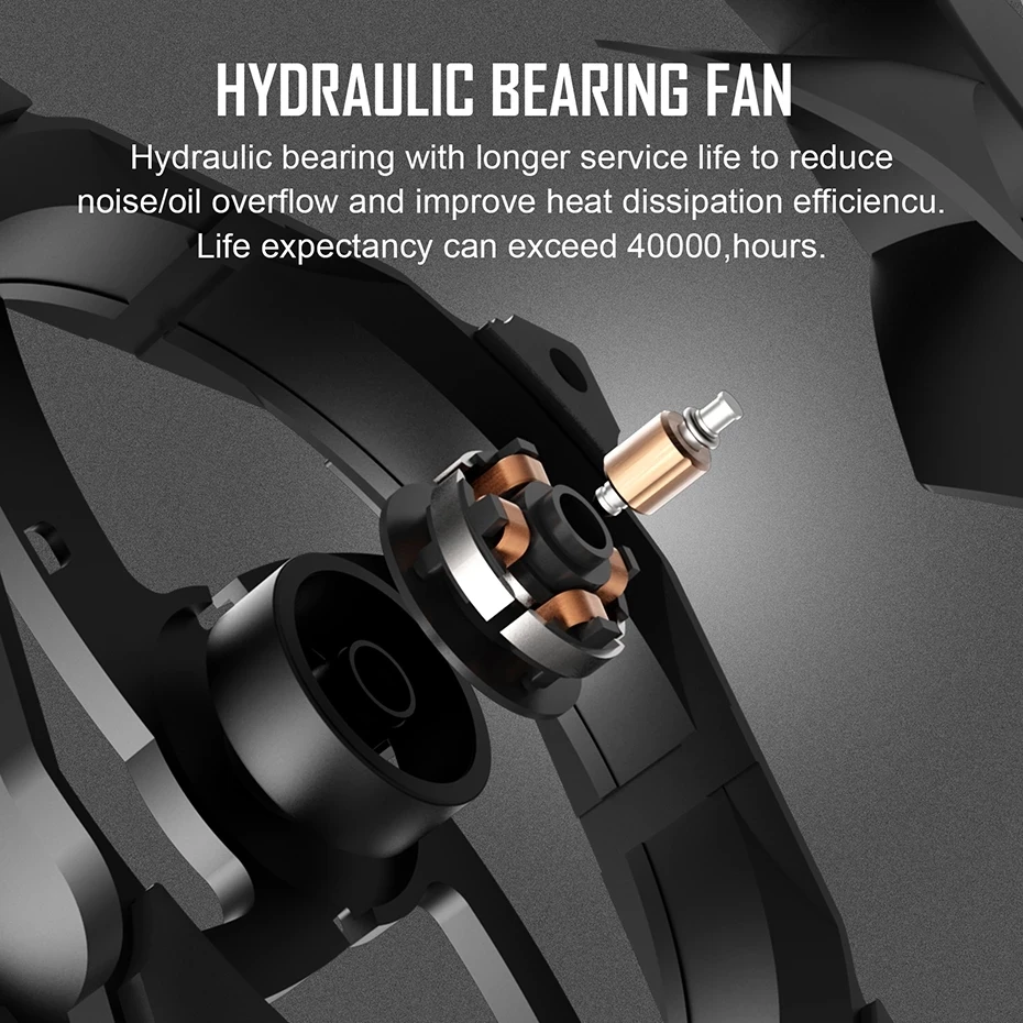 Zezzio-ventilador de refrigeración ZA-120 3 en 1 para ordenador, Enfriador de 120mm, CPU, 3 pines, Puerto Molex, 12cm - imagen 5