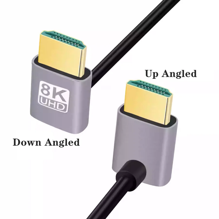 Cable HDMI de 8K de 2,1 V, Cable macho a macho, ángulo izquierdo/derecho/arriba/abajo de 90 grados, cable HDMI de 8K para TV HD, portátil, proyector, PS4, PS5 - imagen 4