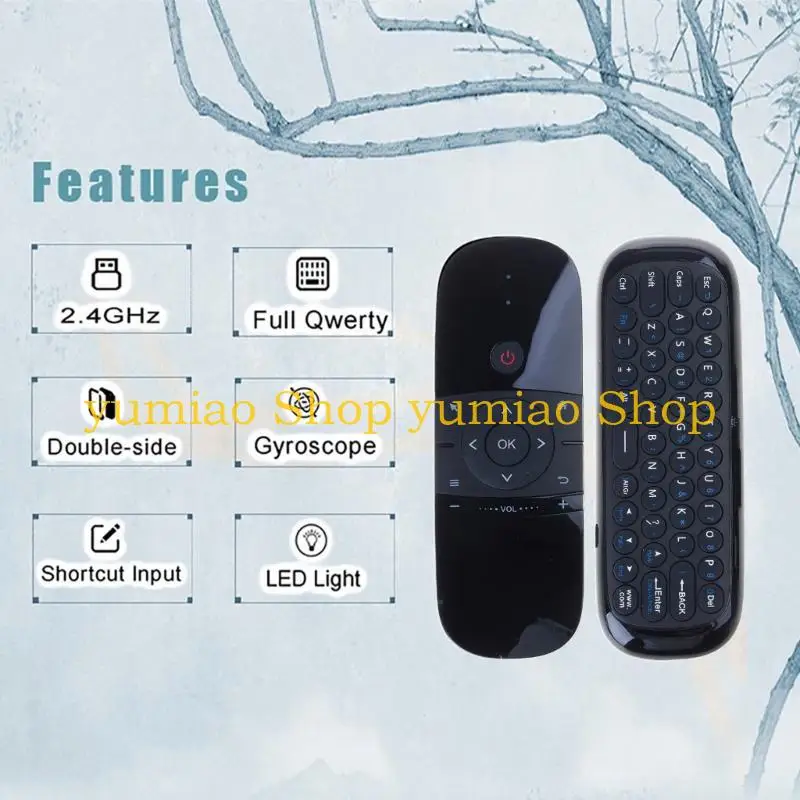 587B W1 Control remoto portátil 2,4G Air Mouse teclado 2 en 1 para PCTV Box Universal - imagen 4