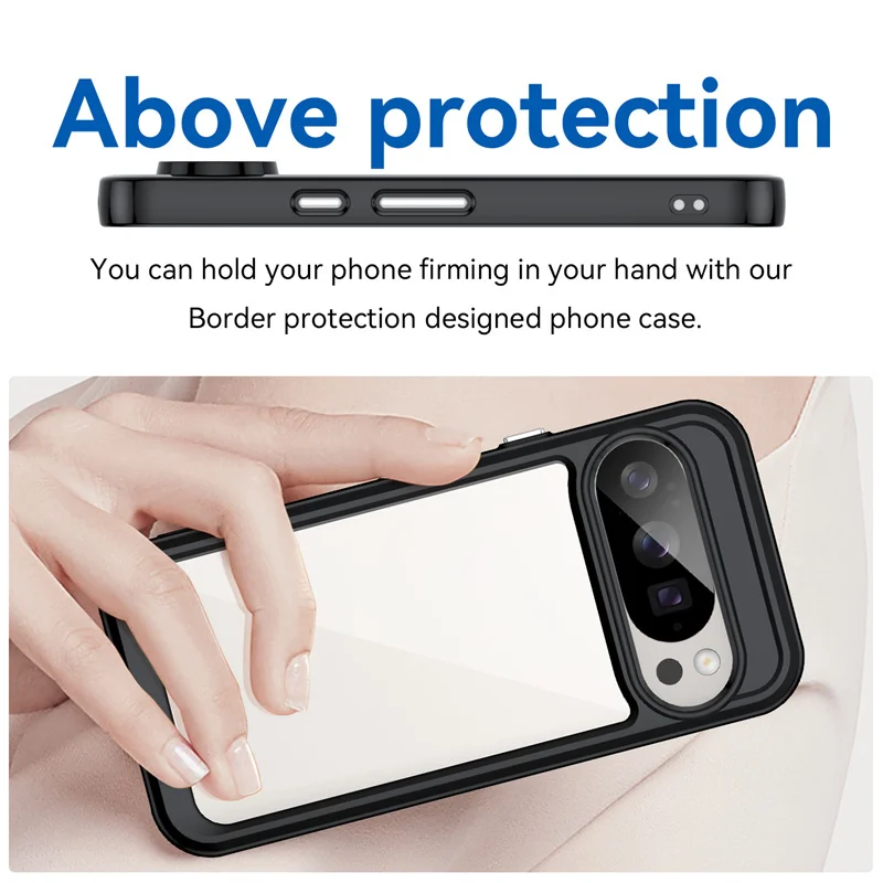 Para Google Pixel 10 Pro funda híbrida protección robusta TPU parachoques cristal transparente armadura funda para Google Pixel 10 Pro Pixel10Pro 5G - imagen 4