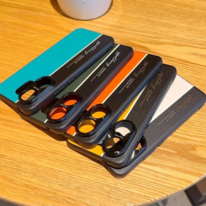 Funda para VIVO V60 X200 FE S30 Pro MINI Funda de cuero de lujo con rayas mate para VIVO V 60 VIVOV60 Funda de parachoques a prueba de golpes - imagen 4