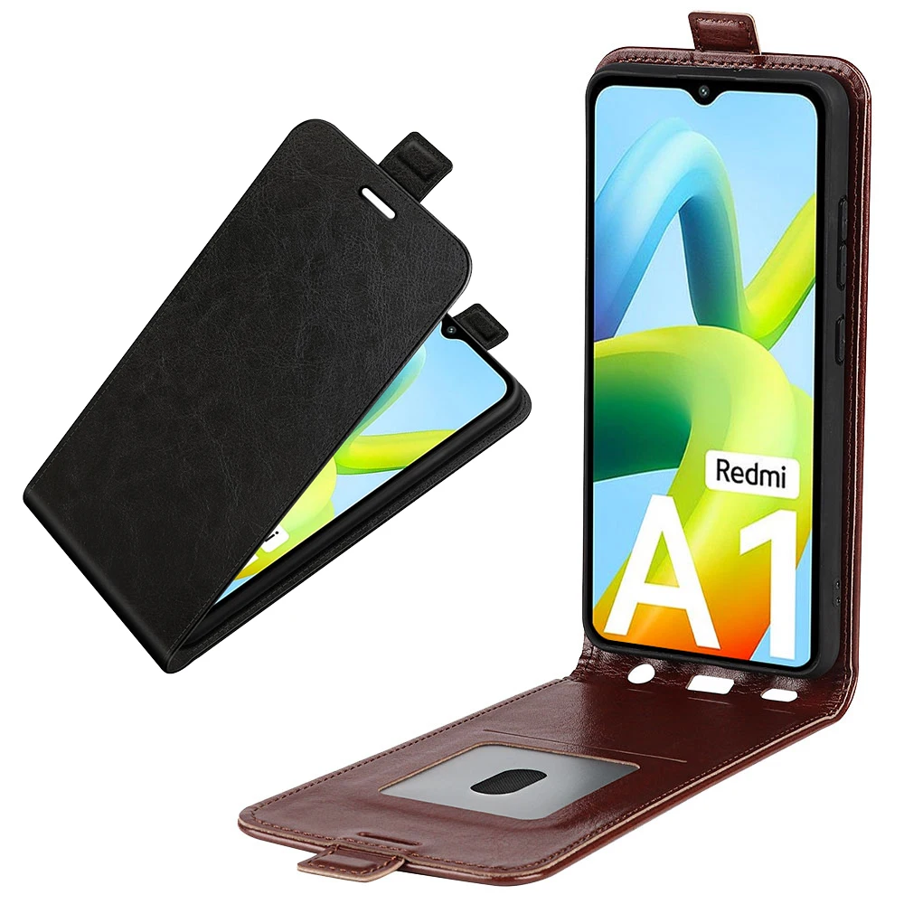 Para Redmi A1 4G, Funda de cuero con tapa suave, cartera Vertical de cuero con ranura para tarjeta de crédito para Xiaomi Redmi A1 4G