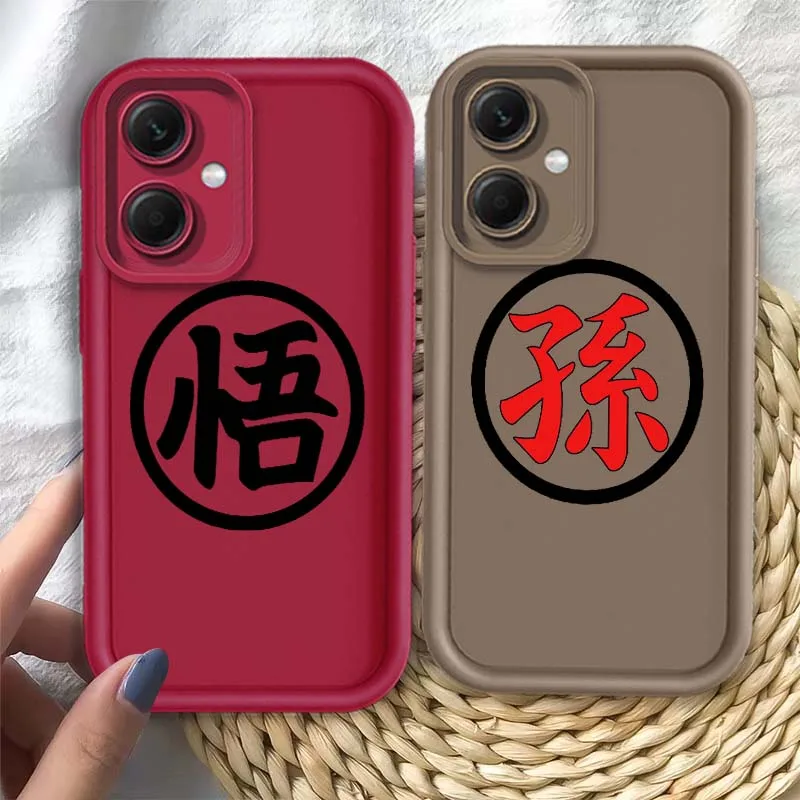 D-Dragon Ball Goku Logo para Redmi Note 14 13 12 11 13R 12R 12T 11T Pro Plus cubierta de la caja del teléfono de la escalera del ojo - imagen 2