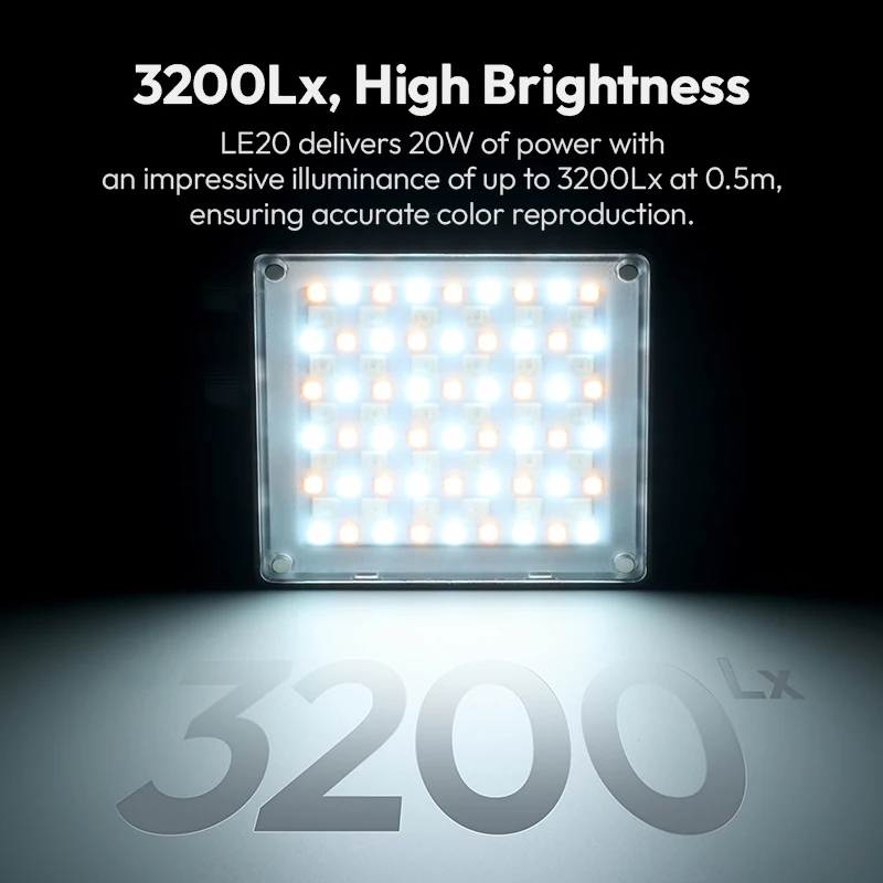Ulanzi LE20 20W RGB luz de bolsillo a todo Color CRI 95+ con carga tipo C para retrato comida naturaleza muerta fotografía luz de vídeo - imagen 4