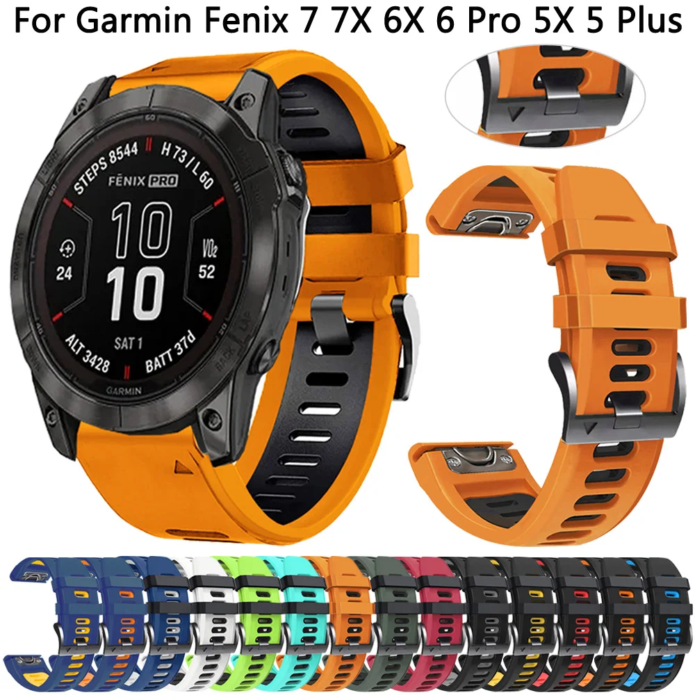 Bandas de silicona de 22mm y 26mm para Garmin Fenix 7X 7 6X 6 Pro 5X 5 Plus 3 3HR Correa Enduro Epix Gen 2 Tactix pulsera deportiva