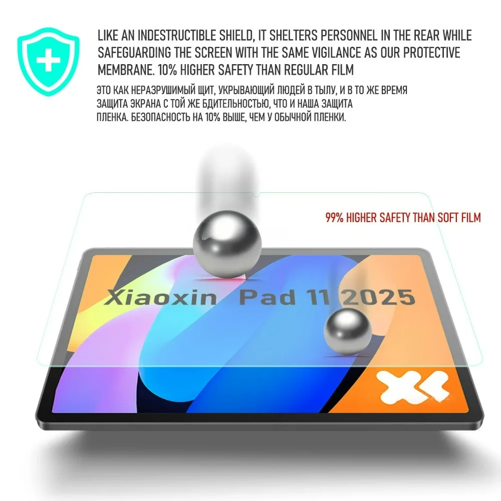 Protector de pantalla de vidrio templado para Lenovo Xiaoxin Pad 2025, película protectora para tableta 9H de 11 pulgadas, 2 uds. - imagen 4