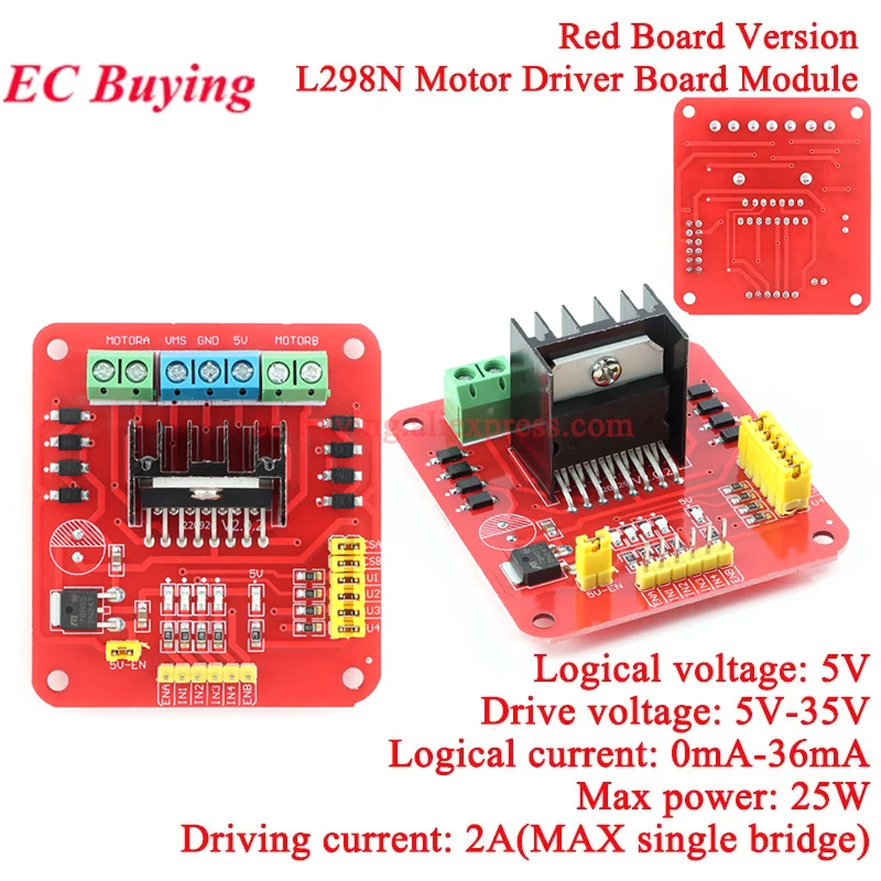 Módulo de expansión de placa controladora de Motor CC paso a paso L298P L298, puente completo Dual 2A, puente H de 2 vías para Arduino R3 L298N - imagen 5