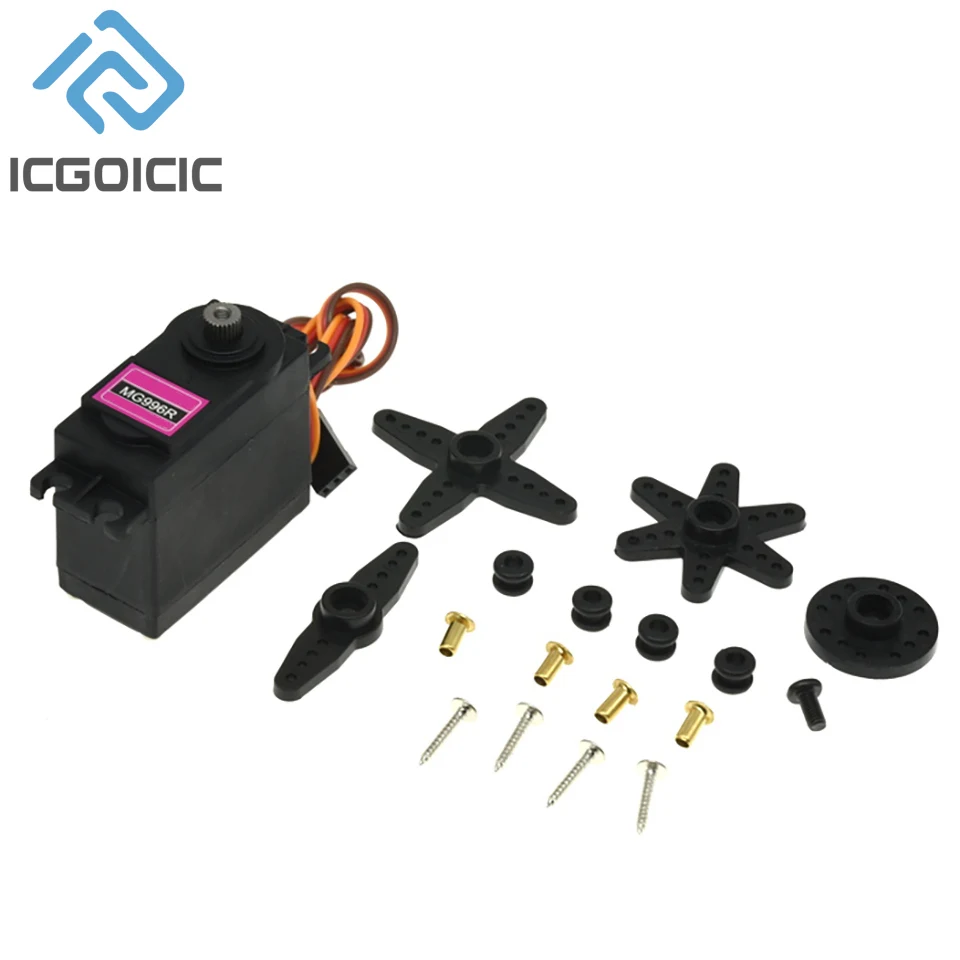 MG996R MG946R MG995 Engranaje de dirección estándar metálico 180 ° 360 ° Equipo de dirección del robot digital 20KG - imagen 4