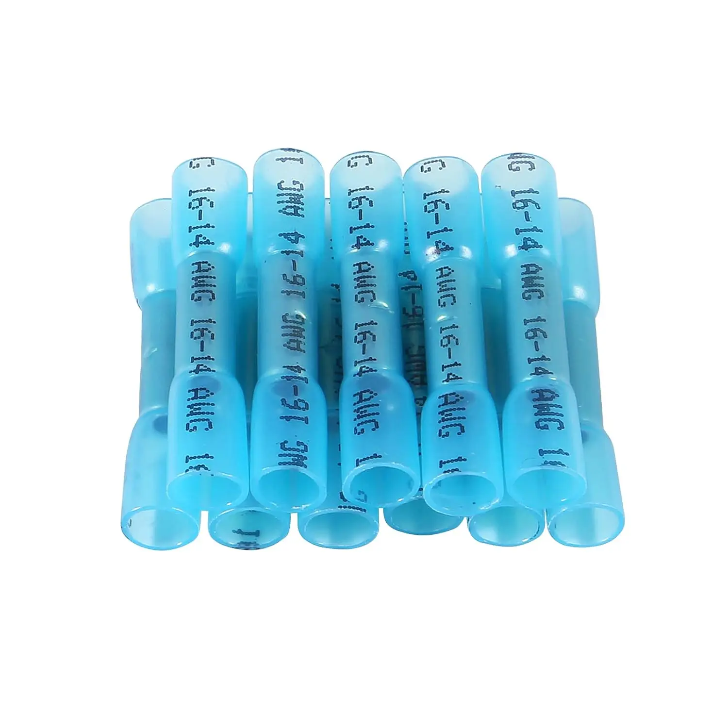 200 Uds conectores a tope termorretráctiles azul 16-14 AWG Kit de conectores eléctricos conectores de cable conectores de engarzado marinos automotrices - imagen 4