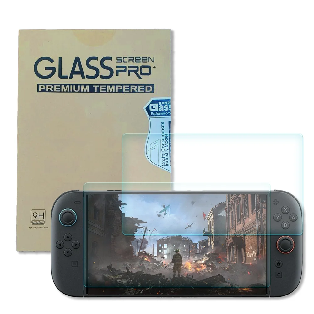 Protector de pantalla de película antiazul, vidrio templado para Nintendo Switch 2, pantalla transparente HD transparente antiarañazos
