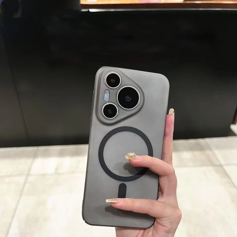 Funda para Magsafe, funda trasera de protección de cámara mate de TPU suave con carga inalámbrica magnética para Huawei Pura 70 80 Pro Ultra Plus - imagen 4