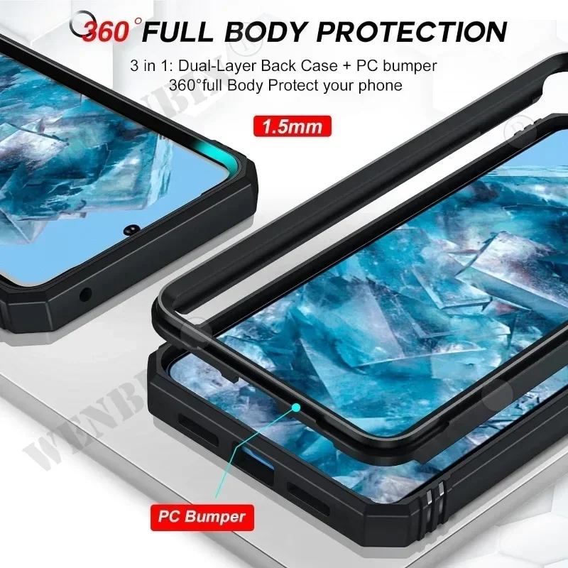 Case For Google Pixel 10 10 Pro 10 Pro XL 9 8 Pro 9A 8A Heavy Duty With Camera 360 Degree Kickstand Cover Capa Fundas - imagen 4