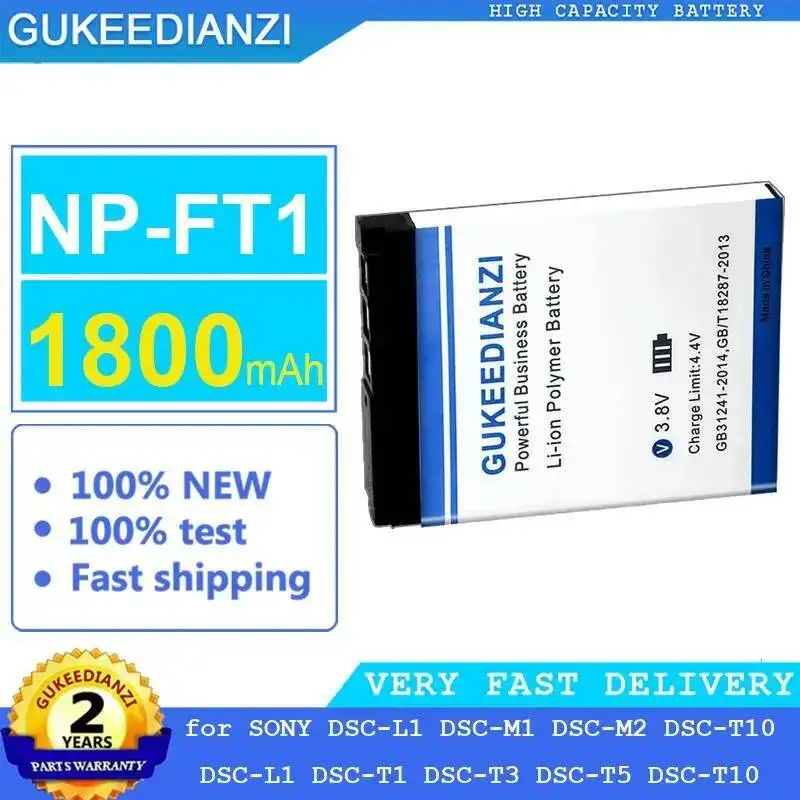 Batería de cámara de larga duración 1800Mah NP-FT1 para Sony Dsc-L1 Dsc-M1 Dsc-M2 Dsc-T10 Dsc-T1 Dsc-T3 Dsc-T5