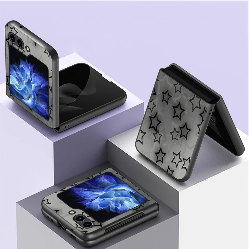 Funda para Samsung para Galaxy Z Flip 5 Z Flip Z Flip 3 Z FLIP 6 Contraportada Estrellas Grises - imagen 2