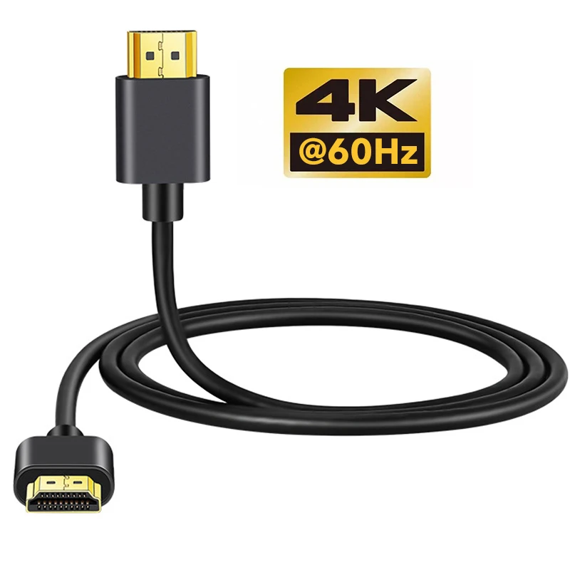 0,5 m/1m/1,5 m/2m de longitud 4K @ 60Hz compatible con HDMI 2,0 Cable fino Cable de conexión de alta velocidad Cable de Audio y vídeo para PS4 Xbox HDTV