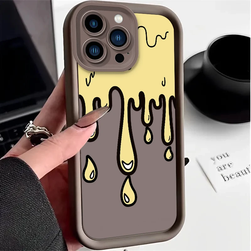 Funda con pintura fluida para iPhone 16 15 14 13 12 11 Pro Max XS X XR 8 7 6S 6 Plus SE 2020, funda trasera de silicona suave líquida a prueba de golpes - imagen 5