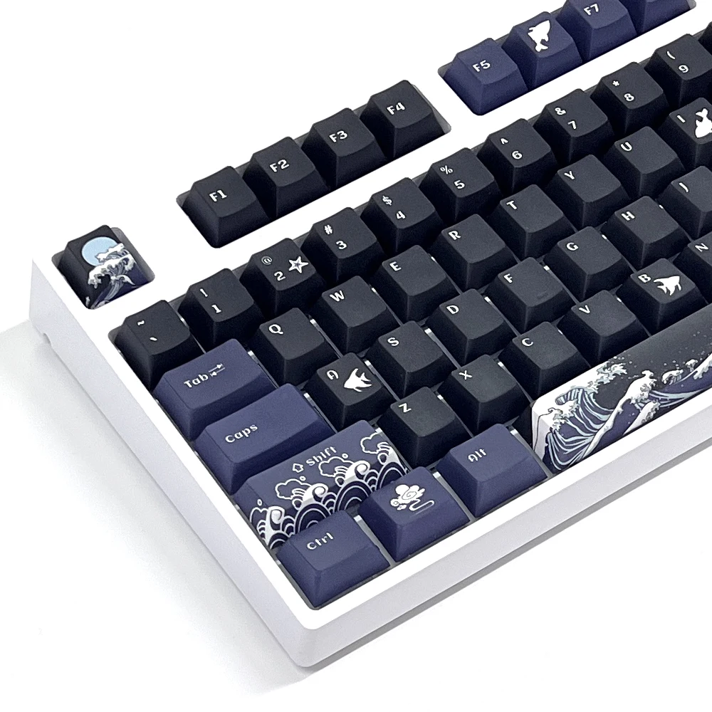 Keycaps Coral Sea MX – PBT negro con sublimación de leyendas en inglés - imagen 4