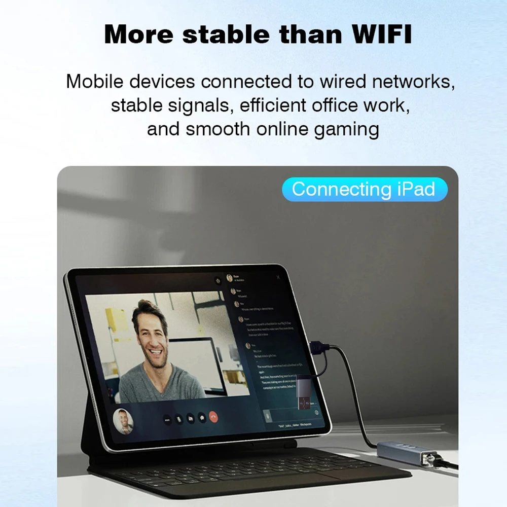 Kebidumei-tarjeta de red con cable, 1000Mbps, 4 en 1, adaptador HUB USB 3,0, USB 3,0 tipo C a RJ45, convertidor Ethernet Giagbit para MacBook y PC - imagen 4