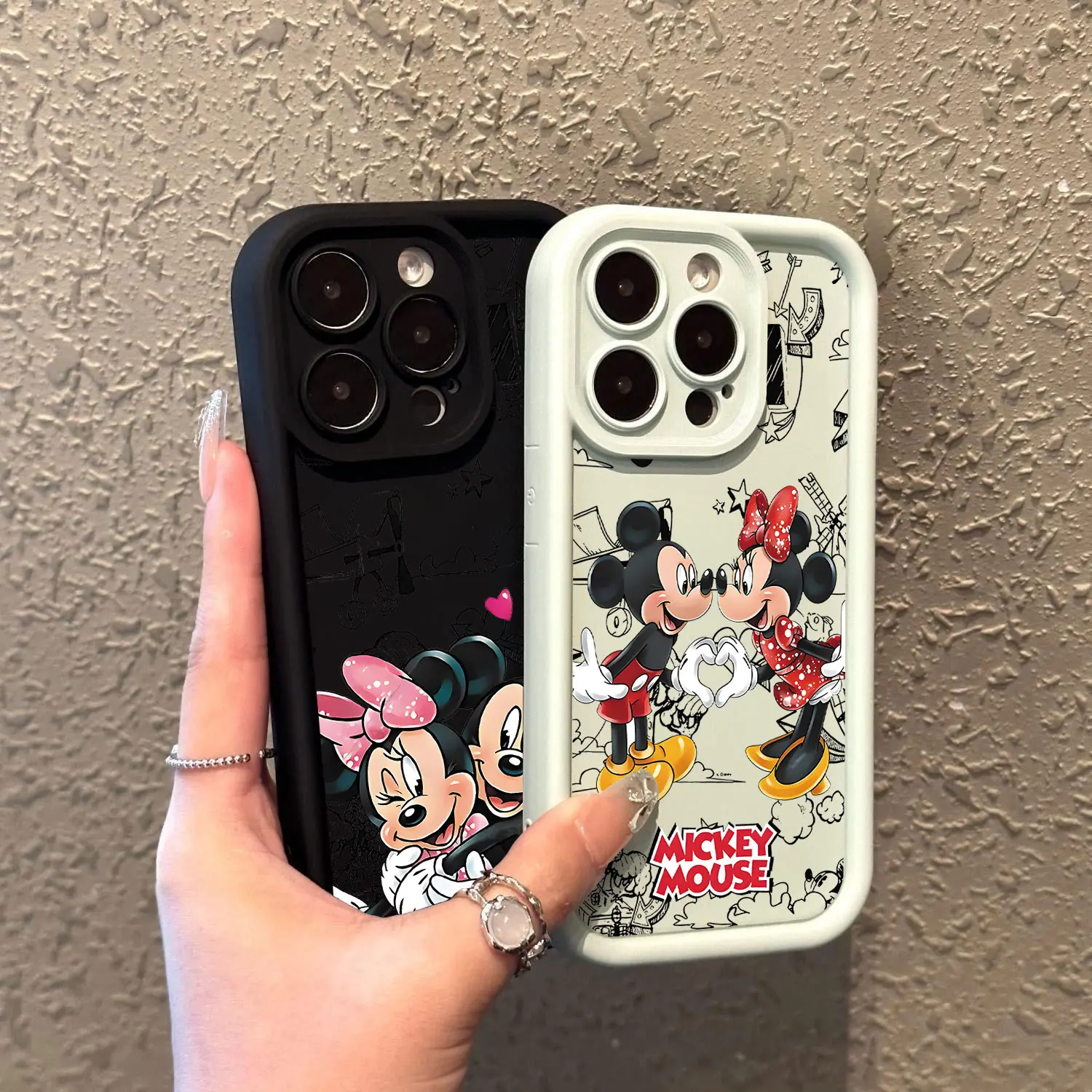 Mickeys Minnies pareja Linda funda de teléfono para IPhone 16 15 14 13 12 11 Pro Max Mini XR XS X 7 8 Plus cubierta trasera suave de TPU - imagen 2