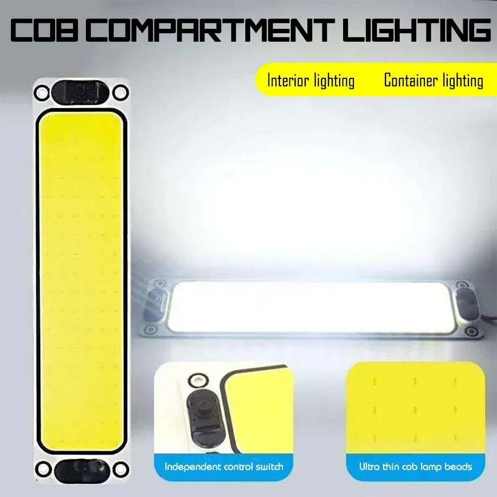 1x blanco Cob 108 SMD Led 12v 24v Panel lámpara de techo Auto Interior de coche placa de lectura luz techo Interior lámpara con cable - imagen 2