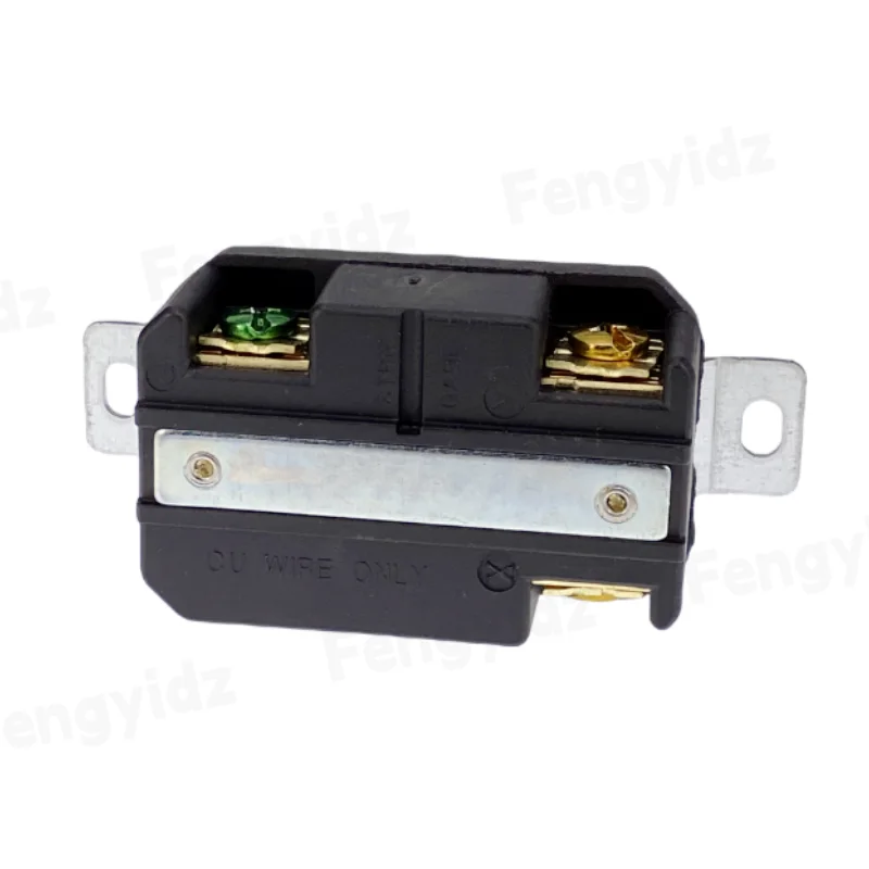 Fengyidz negro americano 30A 250V NEMA L6-30P L6-30R US 3 orificios antiapagado enchufe de alimentación industrial conector de cable en línea - imagen 5