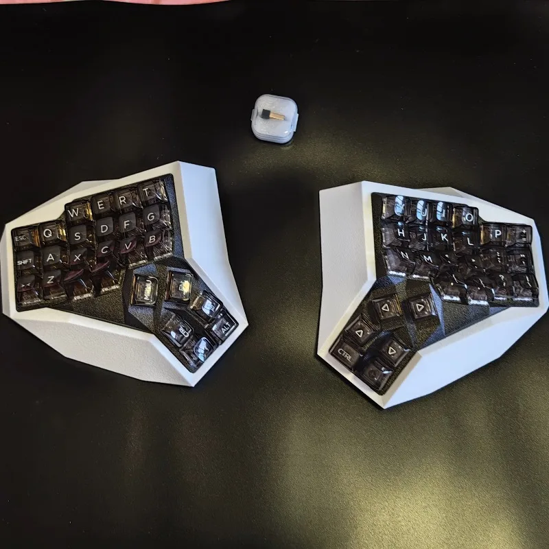 Kit de teclado dividido curvo inalámbrico de 2,4G, teclado dividido ergonómico personalizado RGB de intercambio en caliente con impresión 3D para teclado de jugador VIAL - imagen 4