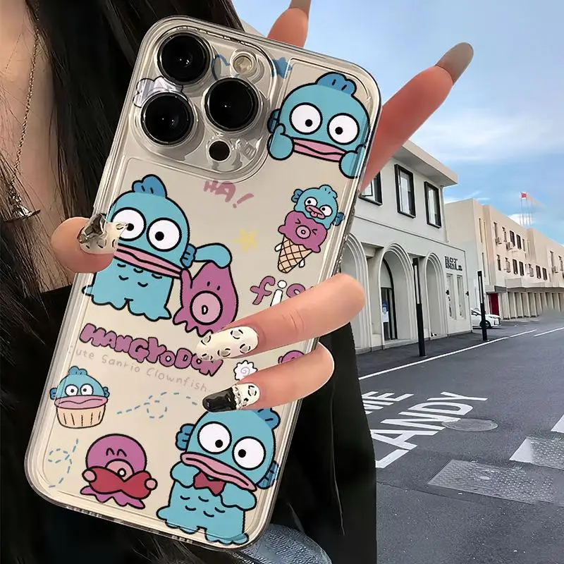 Bonita funda de teléfono Sanrio Hangyodon para Infinix Hot 11S NFC 30i 20i 12i 30 20 9 Play 20S 12 Pro Tecno Pova 5 Pro POP 6 transparente - imagen 2