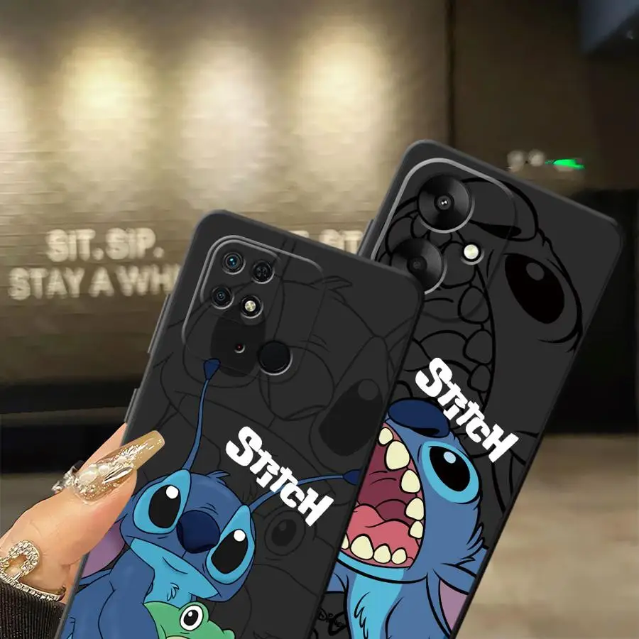 Funda de punto de dibujos animados de Disney para Xiaomi Redmi 12C A5 A3 10 K40 K80 Pro A1 A2 Plus 9 A4 14C 13C, funda negra suave para teléfono - imagen 3