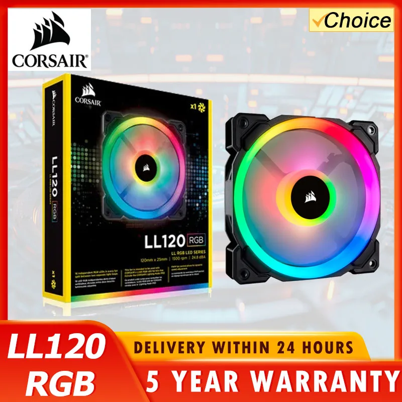 CORSAIR LL120 RGB 120mm anillo de luz doble LED ventilador PWM paquete único ventilador de caja de computadora con iluminación RGB ajustable para construcción de PC