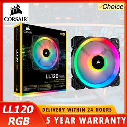 CORSAIR LL120 RGB – Ventilador PC 120 mm PWM, doble anillo LED