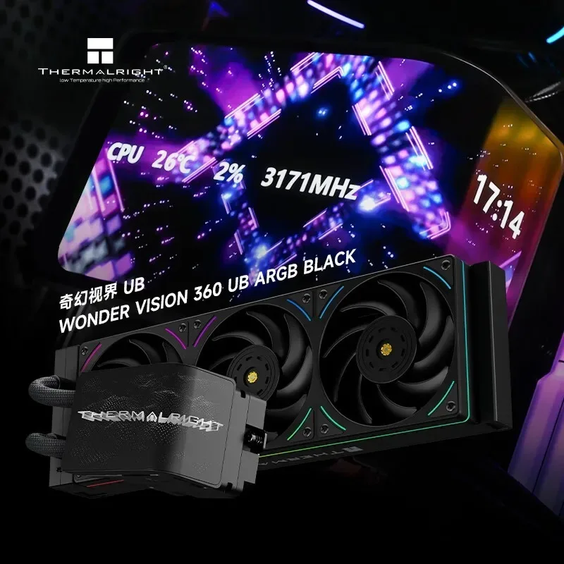 Thermalright Wonder Vision 360 UB ARGB Schwarzer CPU-Wasserkühler, drehbar, 6,67 Zoll, gebogener Bildschirm, 3D, 2K-Auflösung für AM4AM5, Intel1851 - imagen 5