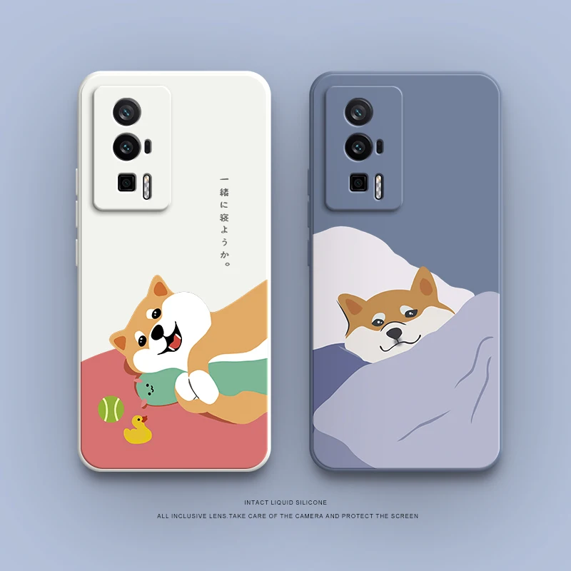 Funda de teléfono para Xiaomi Redmi K60 Pro, K60E, K60Pro, 5G, dibujos animados, lindos, perezosos, Shiba Inu, silicona suave, cubierta protectora Original