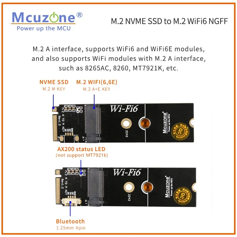 Tarjeta de red R5S WiFi6, llave M.2 A a M NVME SSD a tarjeta WiFi6, AX200 MT7921K intel 8265C, CM4 raspberryPi, Coral TPU, Debian, CM4 - imagen 3