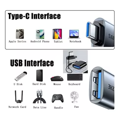 Adaptador Tipo C a USB 3.0 Metálico – Correa Antipérdida