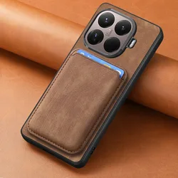 Xiaomi 15T Pro Funda Cuero Magsafe Magnética con Bolsillo Tarjetas
