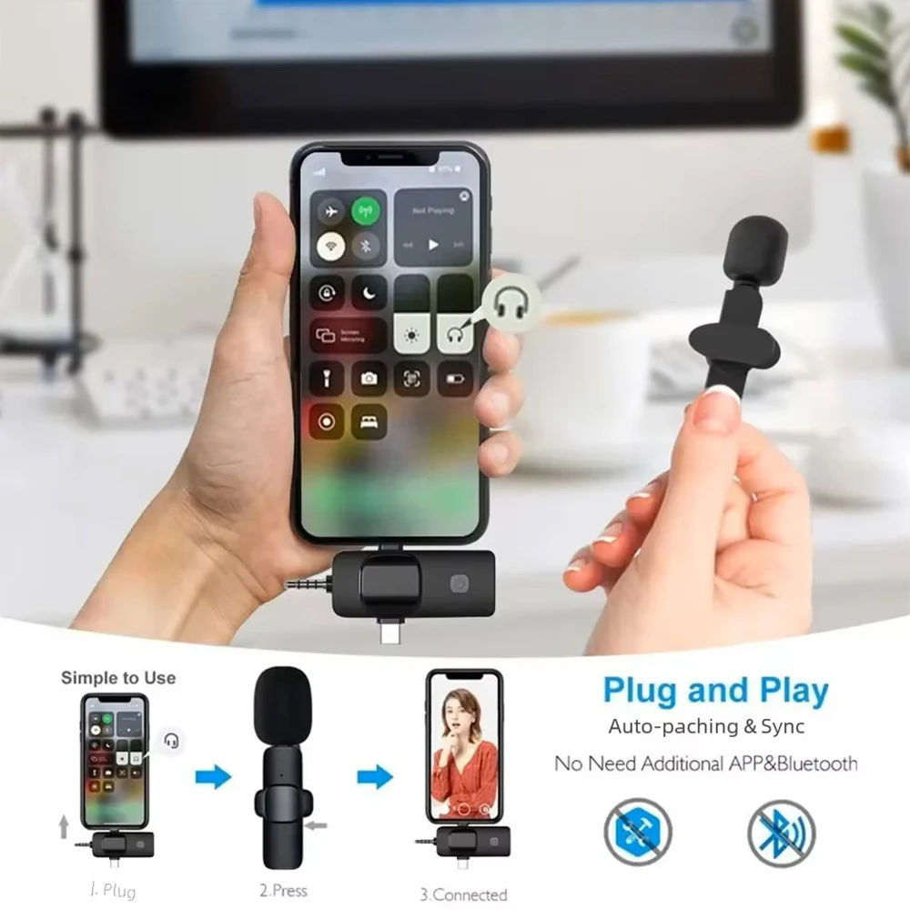 Mini micrófono inalámbrico lavalier 4 en 1 de 3,5 mm, cancelación de ruido, adecuado para transmisión en vivo, grabación y reuniones - imagen 3