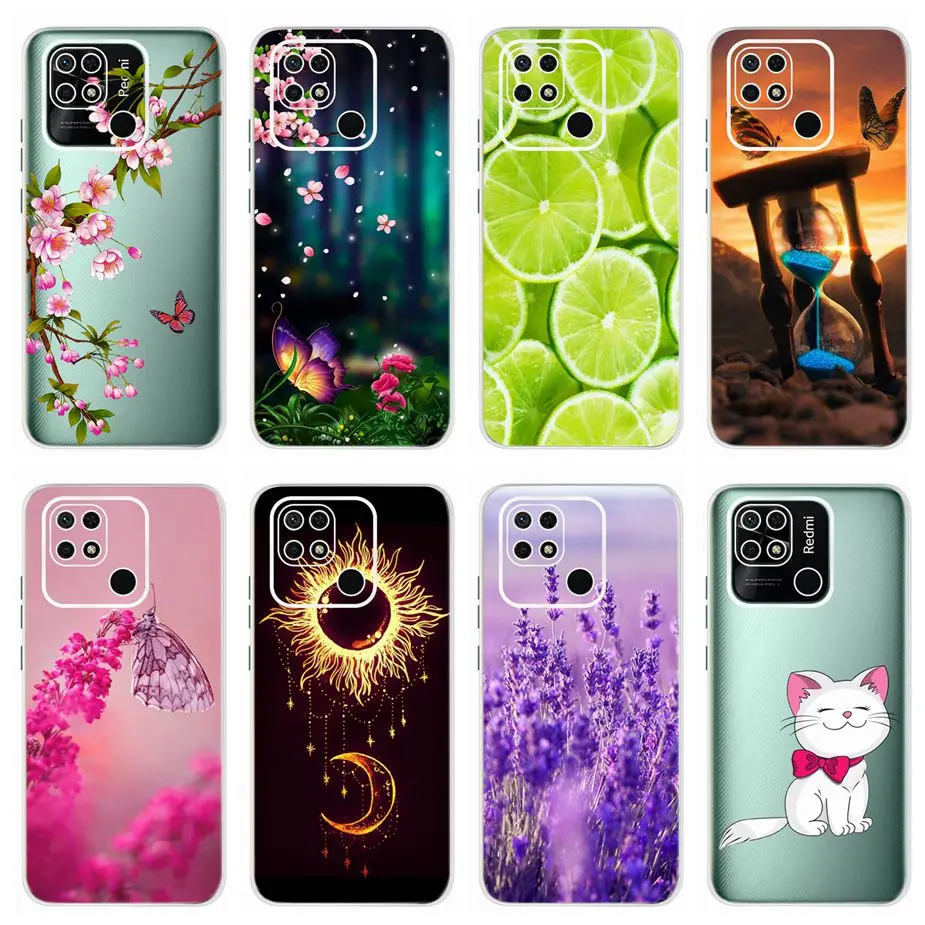 Funda de teléfono para Xiaomi Redmi 10C, carcasa pintada con flores y mariposas de colores, 2022 pulgadas, novedad de 6,71