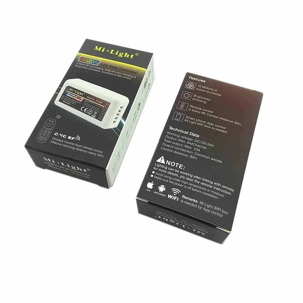 DC 12-24V Milight 2,4G inalámbrico 4 zonas wifi RF atenuador mi.light control remoto para 5050 3528 3014 RGBW RGBWW tira de luz