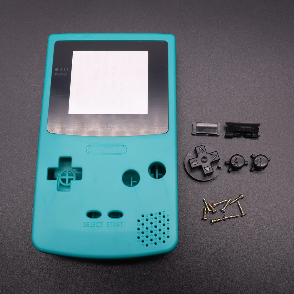 Carcasa de plástico para juegos, funda carcasa para Gameboy Color, carcasa de consola GBC con Kits de botones, pieza de etiqueta adhesiva de tornillo - imagen 2